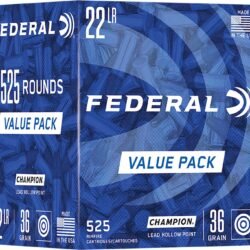 Federal Champion .22 LR 36-Grain Lead Hollow Point Ammunition - 525 Rounds