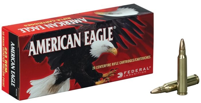 Federal Premium American Eagle .223 Remington 50 Grain Jacketed Hollow Point Ammunition - 20 Rounds