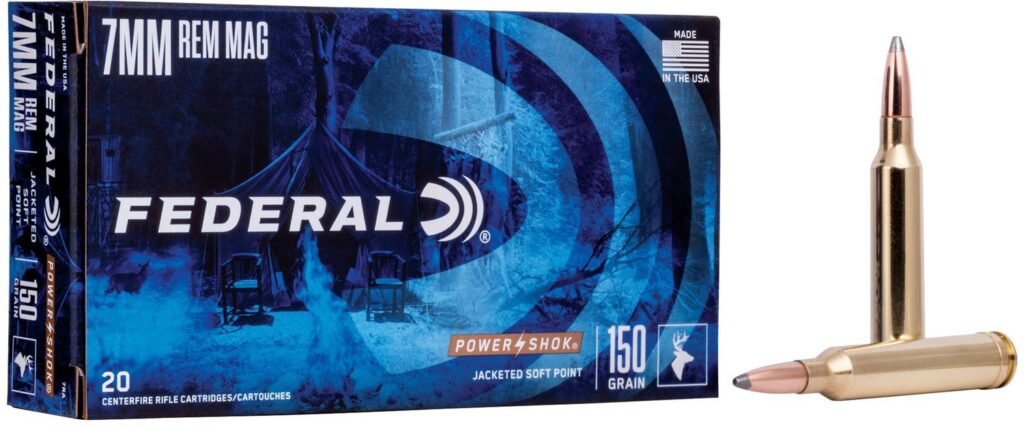 Federal Premium Ammunition Power-Shok 7mm Remington Magnum 150-Grain Centerfire Rifle Ammunition