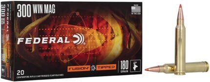 Federal Premium Fusion Tipped .300 Winchester Magnum 180-Grain Centerfire Rifle Ammunition - 20 R...