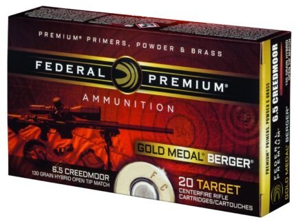 Federal Premium Gold Medal Berger 6.5mm Creedmoor 130-Grain Centerfire Rifle Ammunition