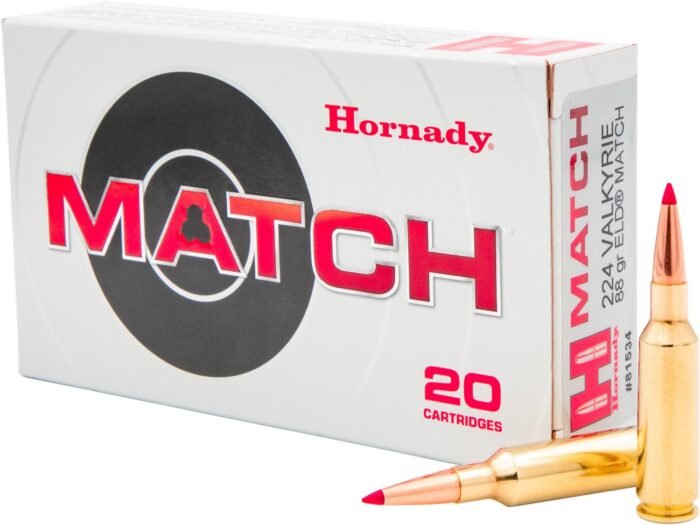 Hornady ELD Match .224 Valkyrie 88-Grain Rifle Ammunition - 20 Rounds