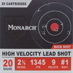 Monarch High Velocity 20 Gauge Buck Shotshells - 25 Rounds