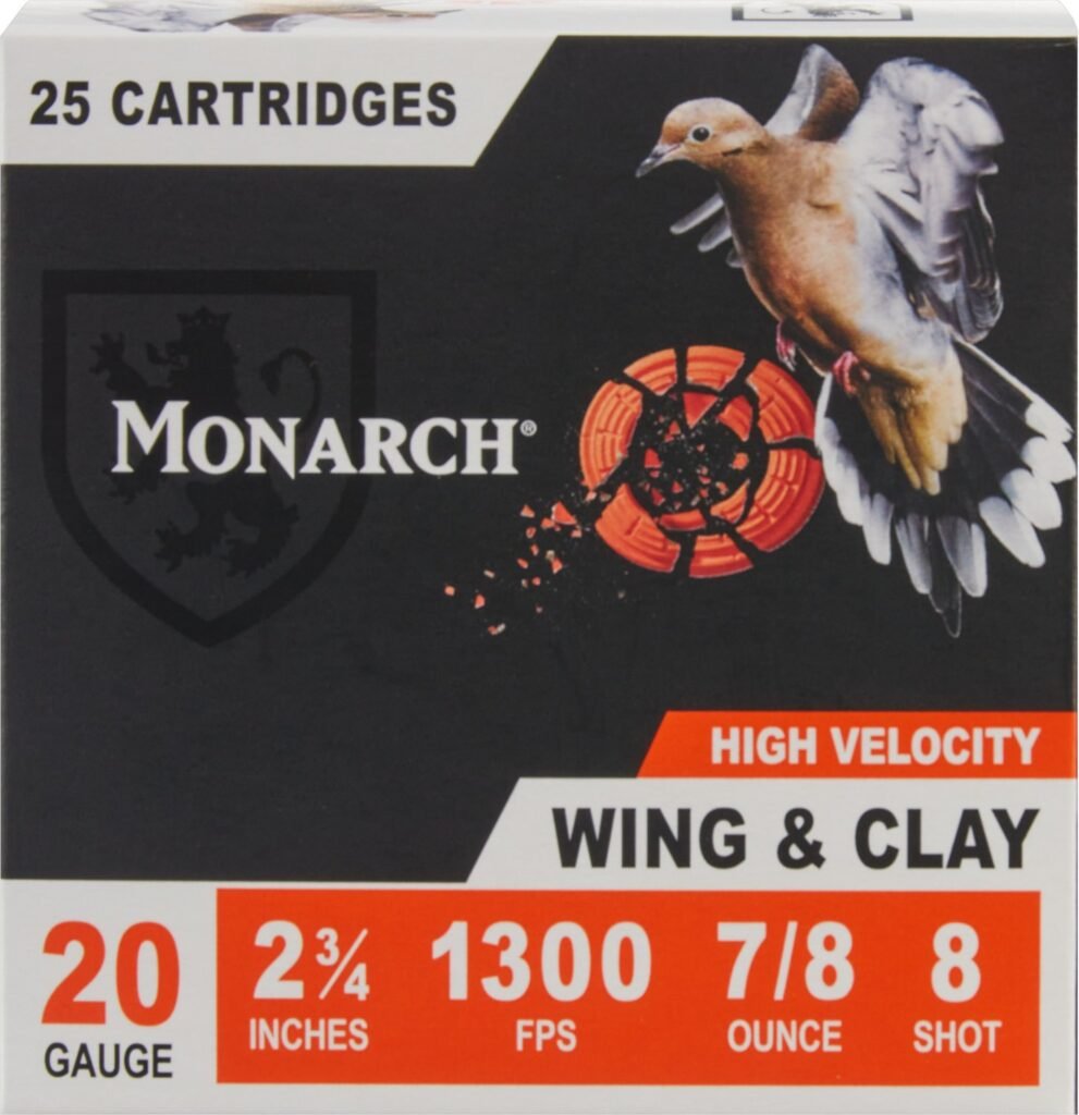 Monarch Wing & Clay 20 Gauge 7/8 oz Shotshells - 25 Rounds