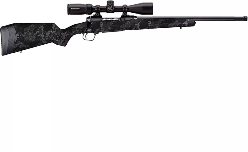 Savage Arms 110 Apex Hunter XP Black Poseidon Camo 243 Win Combo with Vortex Crossfire