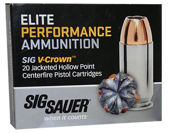 SIG SAUER V-Crown 9mm 115-Grain Jacketed Hollow Point Centerfire Handgun Ammunition