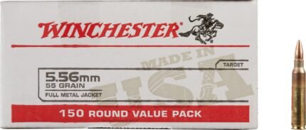 Winchester 5.56 NATO 55-Grain FMJ Rifle Ammunition - 150 Rounds